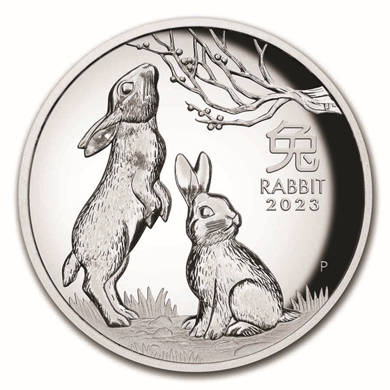 2023 Australia 5 oz Silver Lunar Rabbit Proof (HR, w/Box & COA) 2023 Australia 5 oz Silver Lunar Rabbit Proof (HR, w/Box & COA)