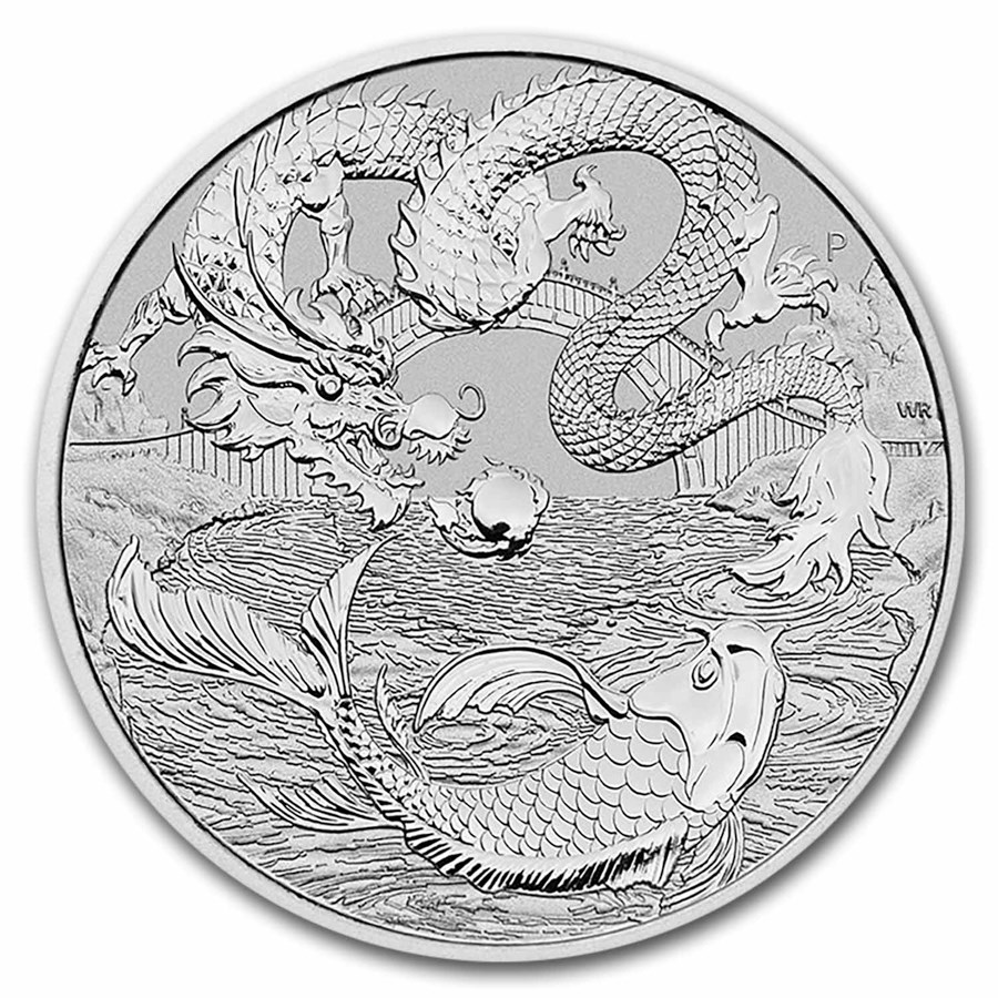 2023 Australia Myths & Legends: 1 oz Silver Dragon & Koi BU