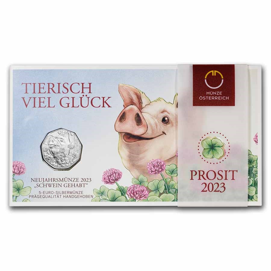 2023 Austria Silver €5 New Year's: The Popular Pig
