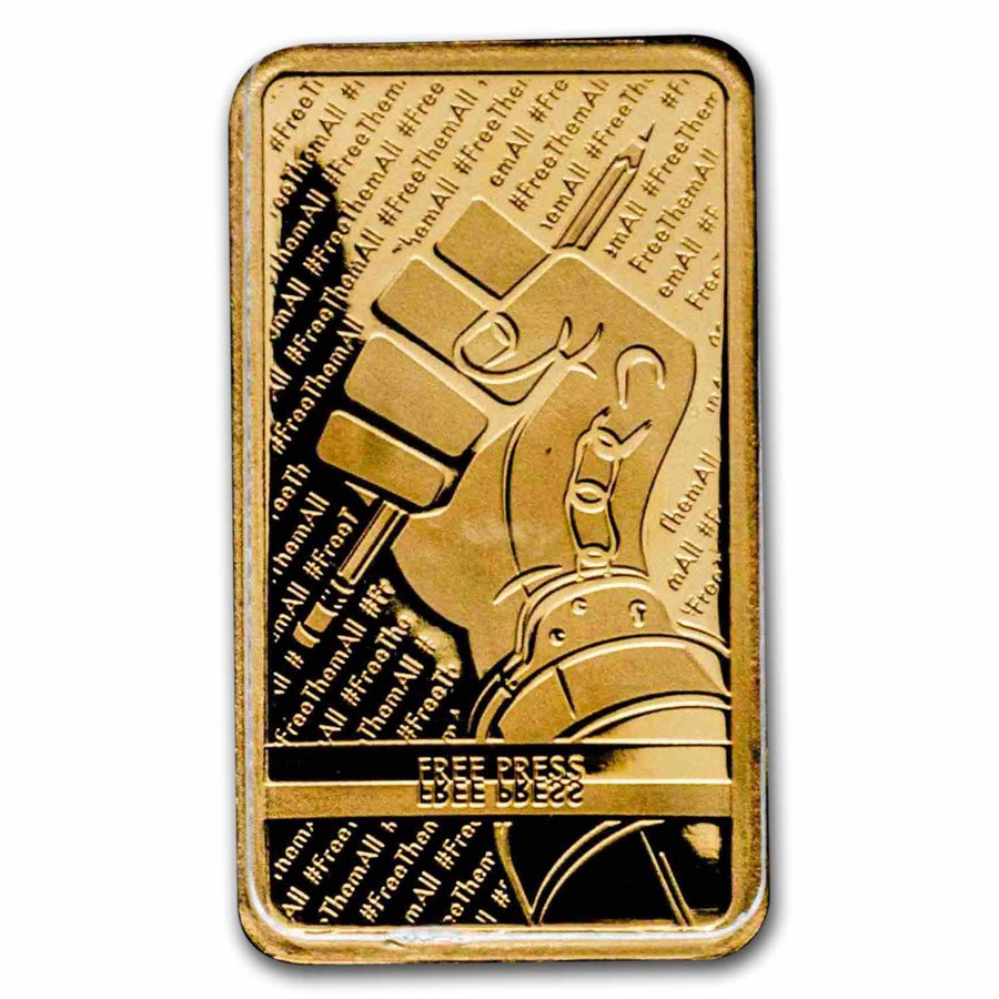 2023 Barbados 1/100 oz Gold Fight for Freedom: Free Press