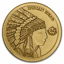 2023 Barbados 1/2 Gram Proof Gold 115th Anniversary Indian Head