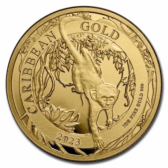 2023 Barbados 1 oz Gold Caribbean Green Monkey BU 2023 Barbados 1 oz Gold Caribbean Green Monkey BU