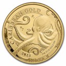 2023 Barbados 1 oz Gold Caribbean Octopus BU