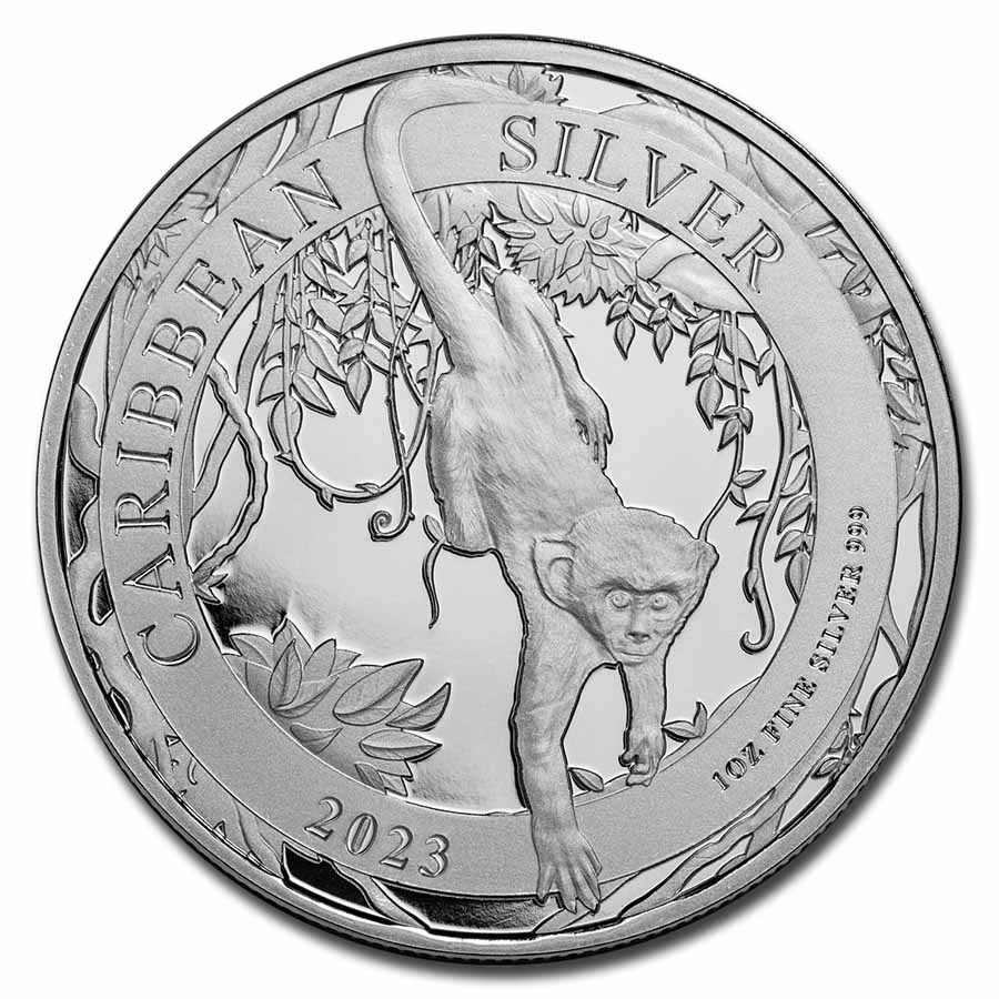 2023 Barbados 1 oz Silver Caribbean Green Monkey BU
