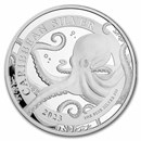 2023 Barbados 1 oz Silver Caribbean Octopus BU