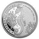 2023 Barbados 1 oz Silver Caribbean Seahorse BU