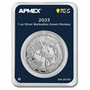 2023 Barbados 1 oz Silver Green Monkey (MD® Premier + PCGS FS)
