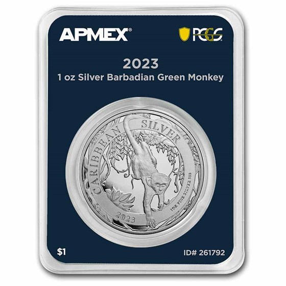 2023 Barbados 1 oz Silver Green Monkey (MD® Premier + PCGS FS) 2023 Barbados 1 oz Silver Green Monkey (MD® Premier + PCGS FS)