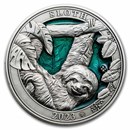 2023 Barbados 3 oz Silver Colors of Wildlife: Sloth