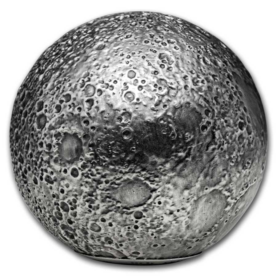 2023 Barbados 3 oz Silver Moon Spherical Coin
