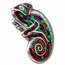 2023 Barbados Silver Shift of Colors; The Chameleon Shape Coin
