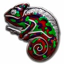 2023 Barbados Silver Shift of Colors; The Chameleon Shape Coin