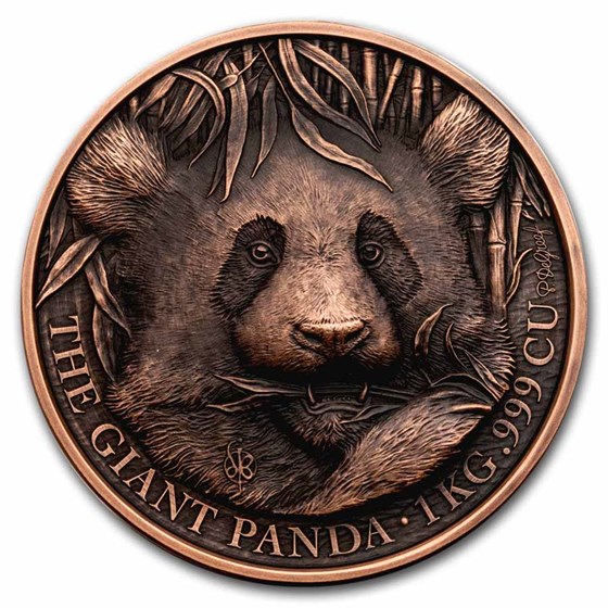 2023 Benin 1 kilo Copper Antique P. De Greef; Giant Panda 2023 Benin 1 kilo Copper Antique P. De Greef; Giant Panda