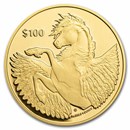 2023 BVI 1 oz Gold Pegasus Reverse Cameo BU