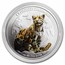 2023 Cambodia 1 oz Colorized Silver Wildlife - Clouded Leopard