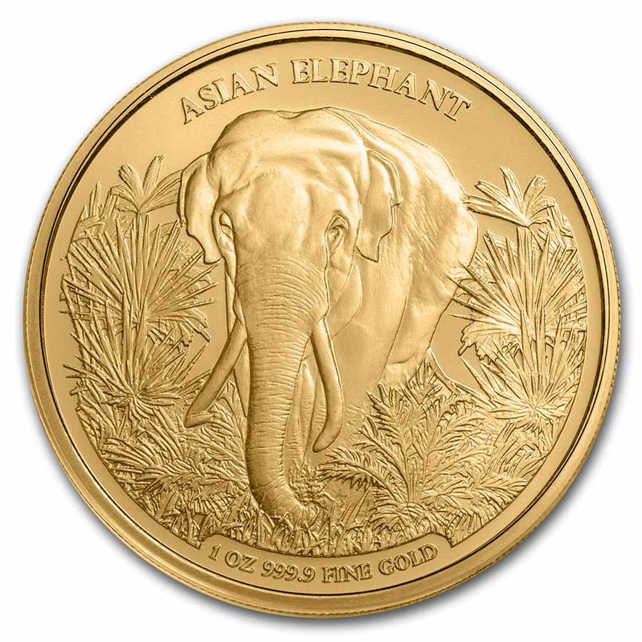 2023 Cambodia 1 oz Gold Asian Elephant BU