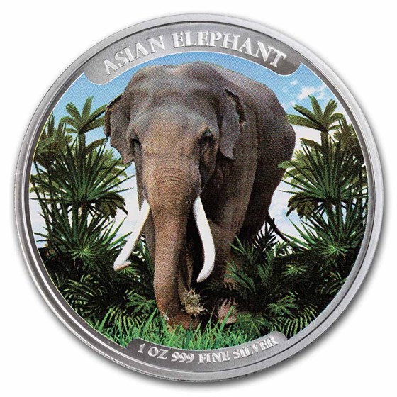 2023 Cambodia 1oz Silver Asian Elephant Colorized BU (in Capsule) 2023 Cambodia 1oz Silver Asian Elephant Colorized BU (in Capsule)