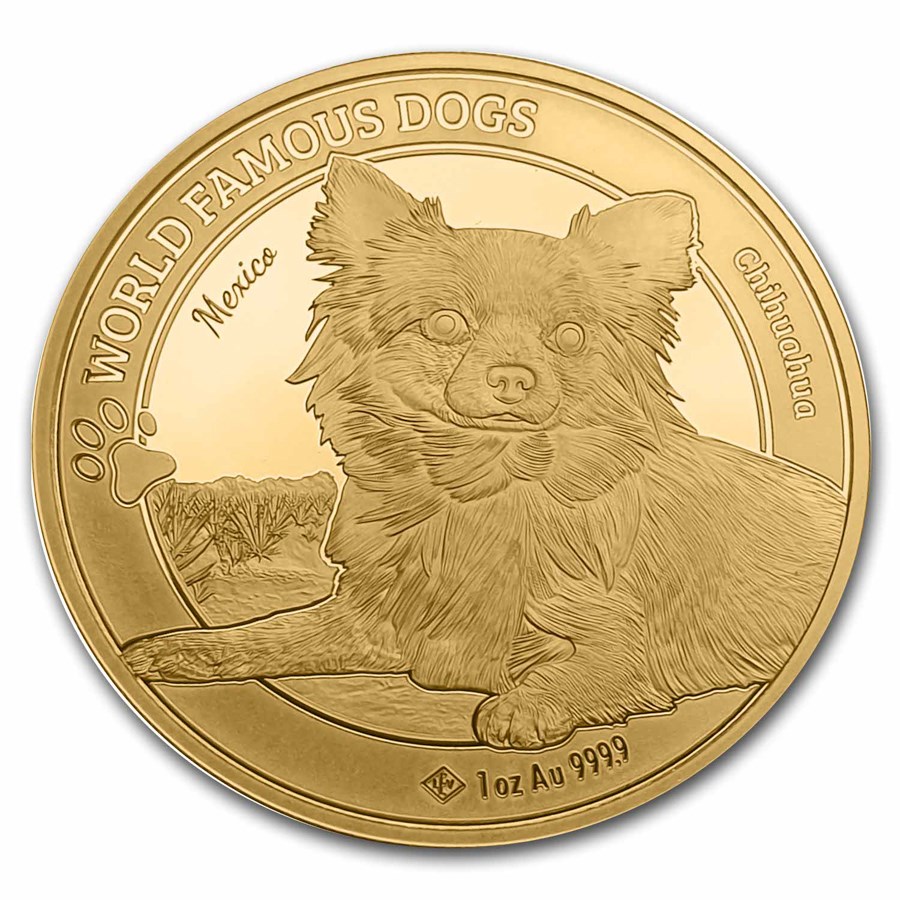 2023 Cameroon 1 oz Gold World Famous Dogs - Chihuahua