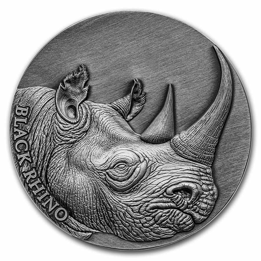 2023 Cameroon Silver Expressions of Wildlife: Black Rhino