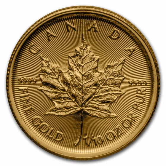 Buy 2023 Canada 1/10 oz Gold $5 Treasured Gold Maple Leaf | APMEX