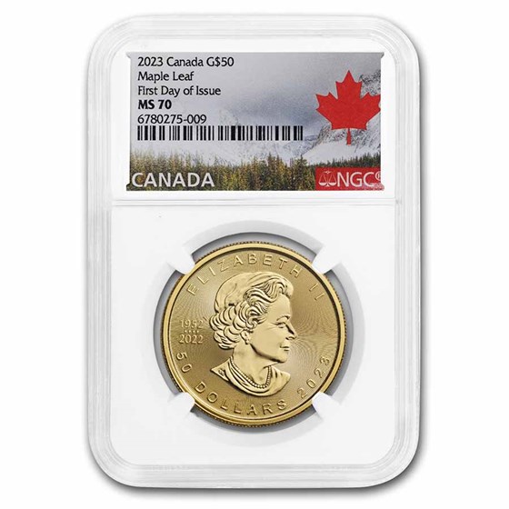 2023 Canada 1 oz Gold Maple Leaf MS-70 NGC First Day