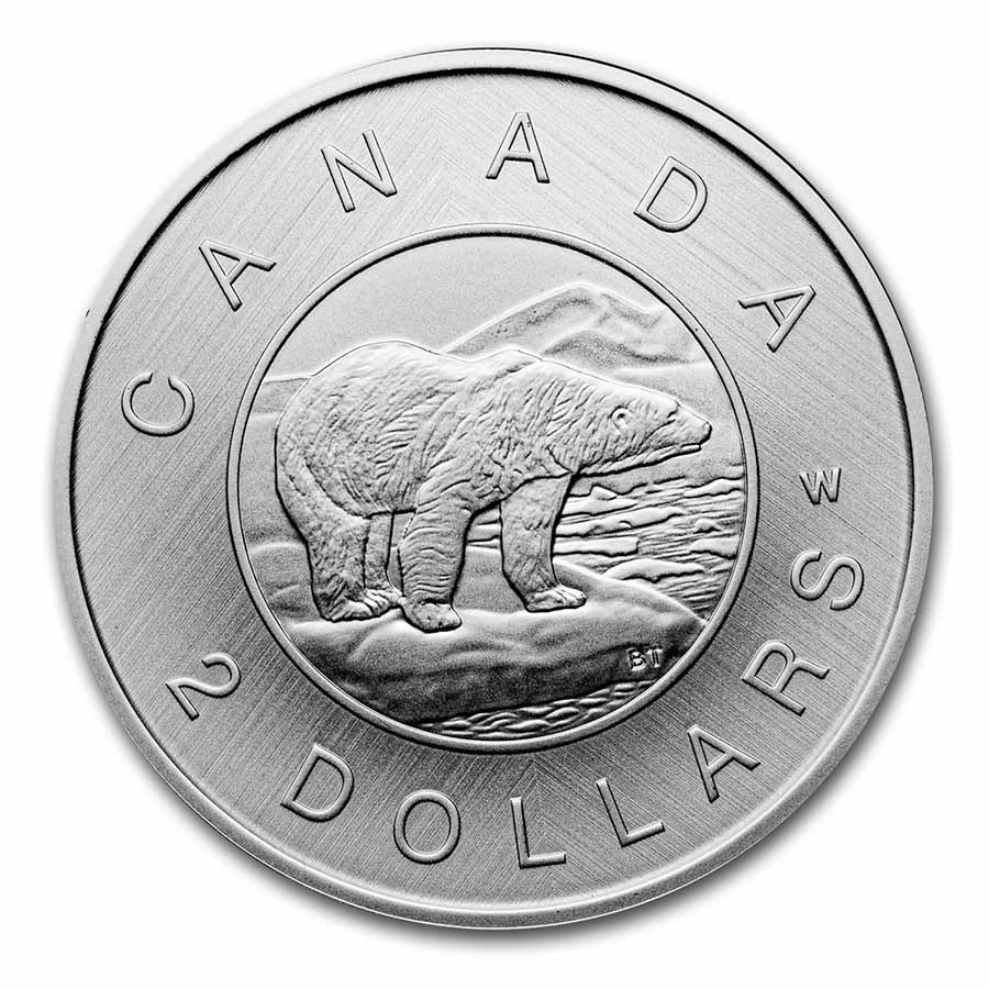 2023 Canada 1 oz Silver $2 Tribute: W Mint Mark Polar Bear