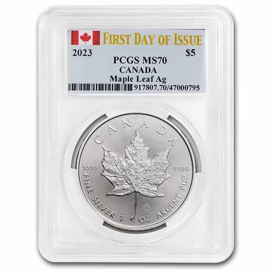 2023 Canada 1 oz Silver Maple Leaf MS-70 PCGS (First Day Issue)