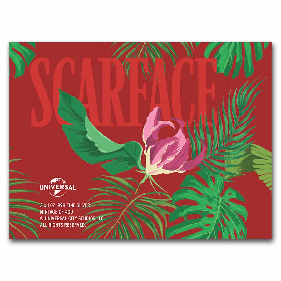 Buy 2023 Chad 1 oz Silver Colorized Scarface Miami 2-Coin Set | APMEX