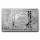 2023 China 150 gram Silver Lunar Rabbit Proof Rectangular Coin