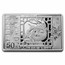 2023 China 150 gram Silver Lunar Rabbit Proof Rectangular Coin