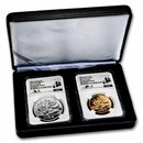 2023 China 30 gram Silver & 1 oz Gold Panda 2-Coin Set PF-70 NGC