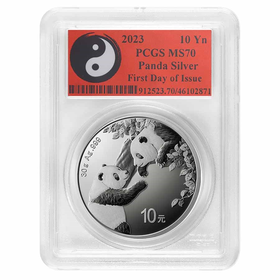 2023 China 30 gram Silver Panda MS-70 PCGS (FDI, Yin-Yang)