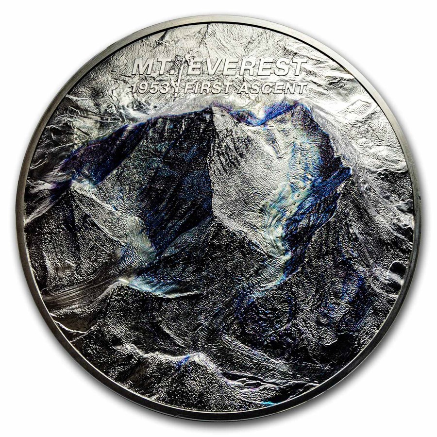 2023 Cook Islands 1 kilo Silver Proof Mt. Everest First Ascent