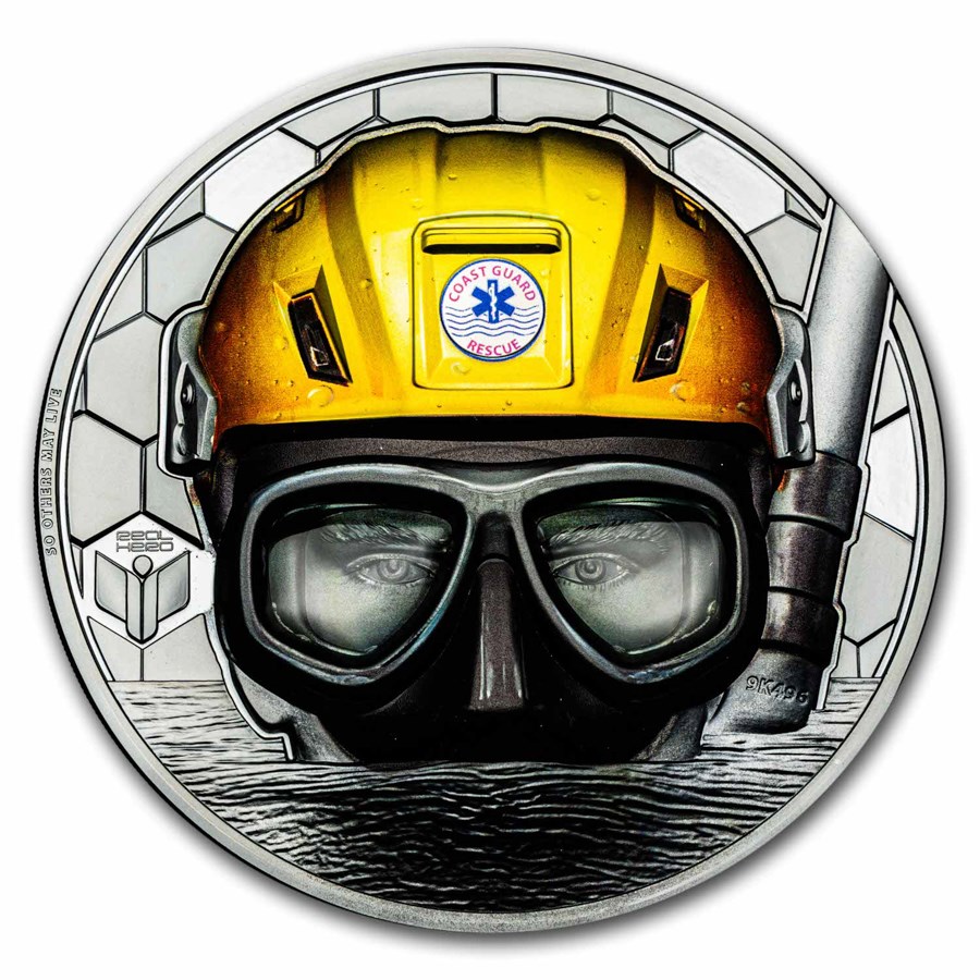 2023 Cook Islands 1 kilo Silver Real Heroes: Coast Guard