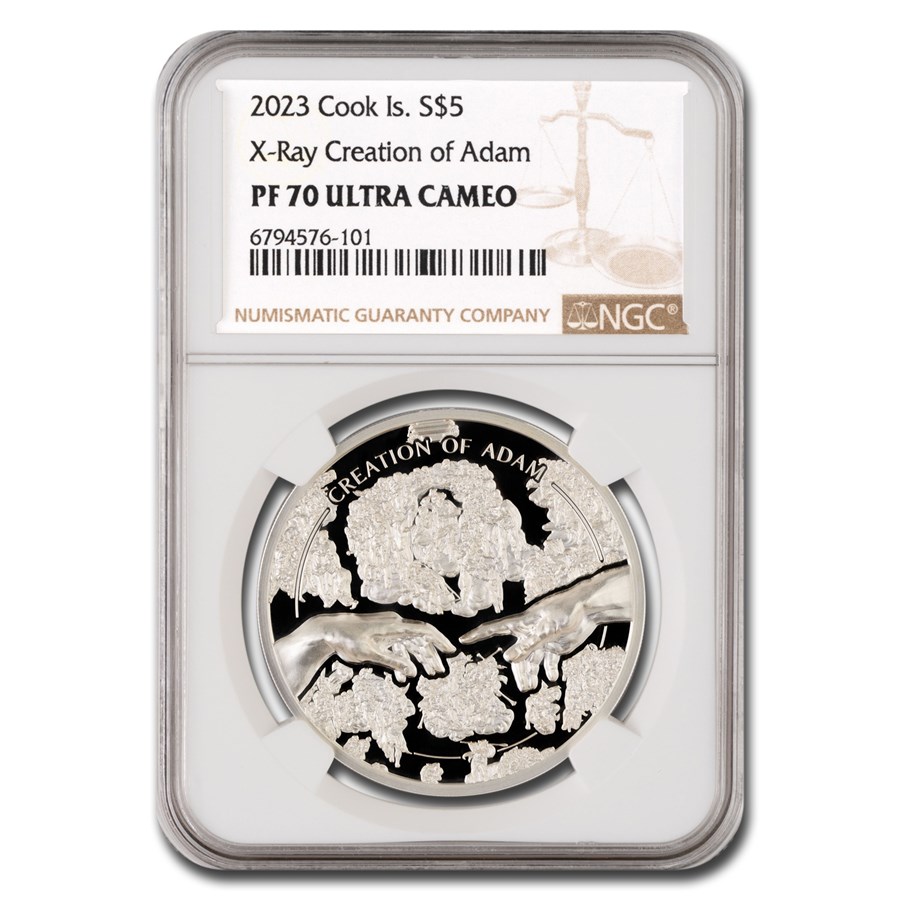 2023 Cook Islands 1 oz AG X-Ray: Creation of Adam PF-70 UCAM NGC