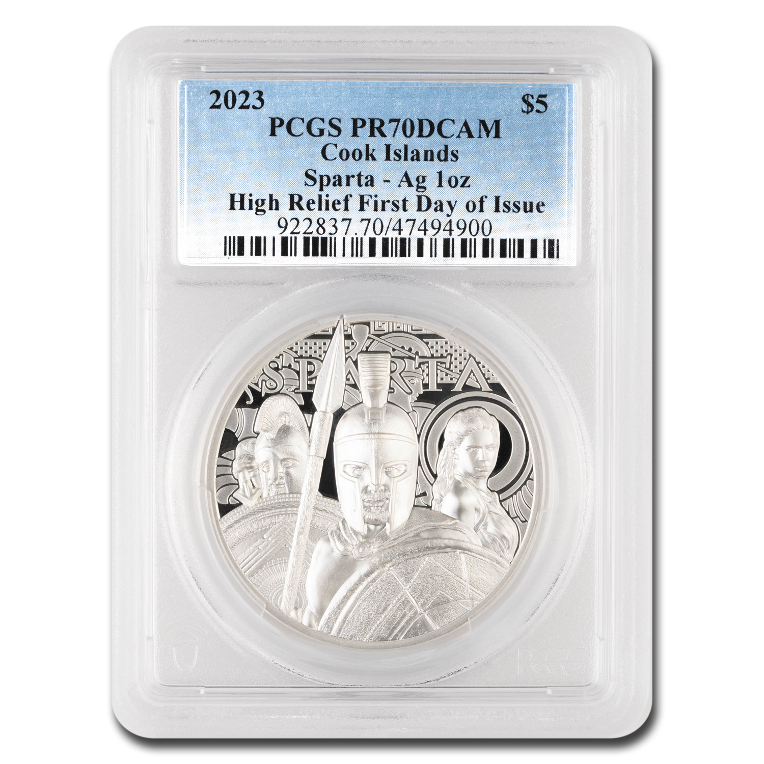 Buy 2023 Cook Islands 1 oz HR Silver Sparta PR-70 DCAM PCGS (FDI Buy 2023 Cook Islands 1 oz HR Silver Sparta PR-70 DCAM PCGS (FDI