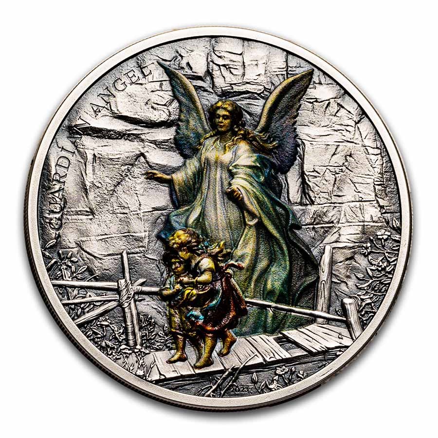 2023 Cook Islands 1 oz Silver Antique Guardian Angel
