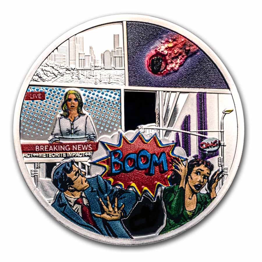 2023 Cook Islands 1 oz Silver Proof Tenham Meteorite