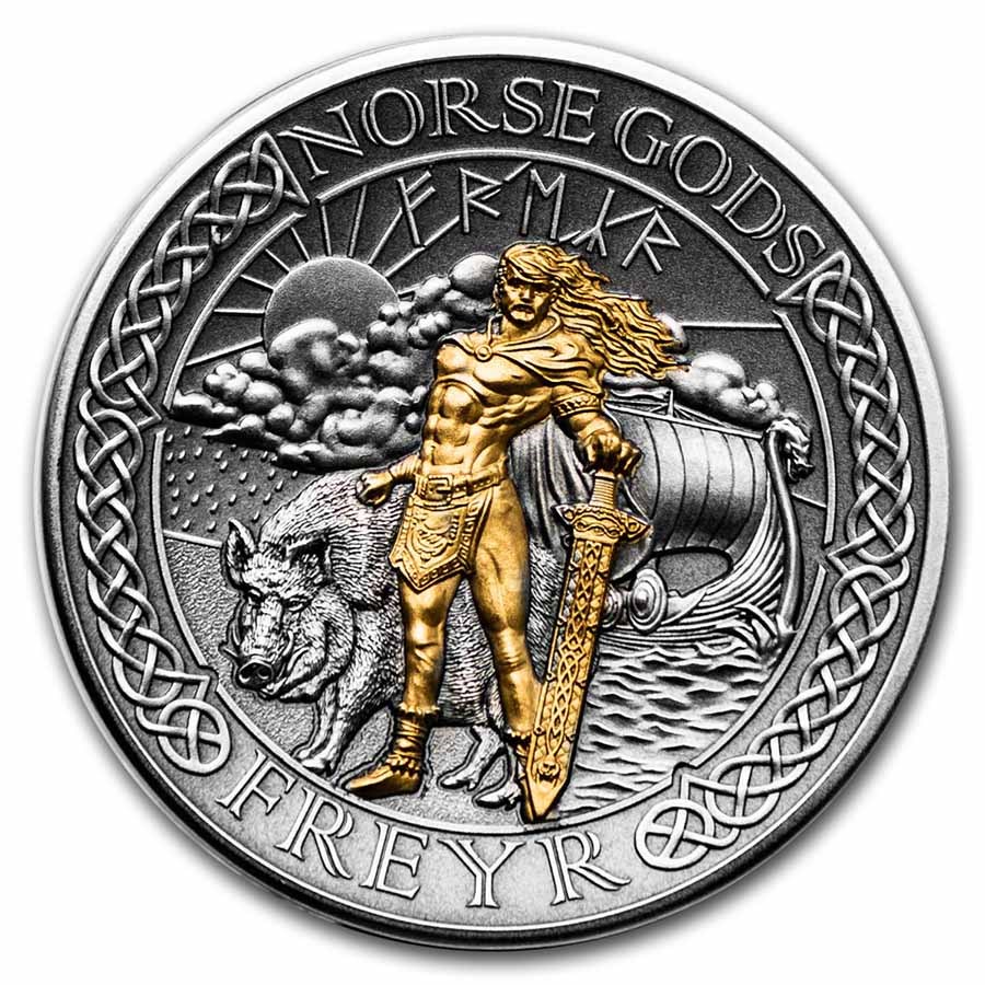 2023 Cook Islands 2 oz Silver High Relief Norse Gods: Freyr