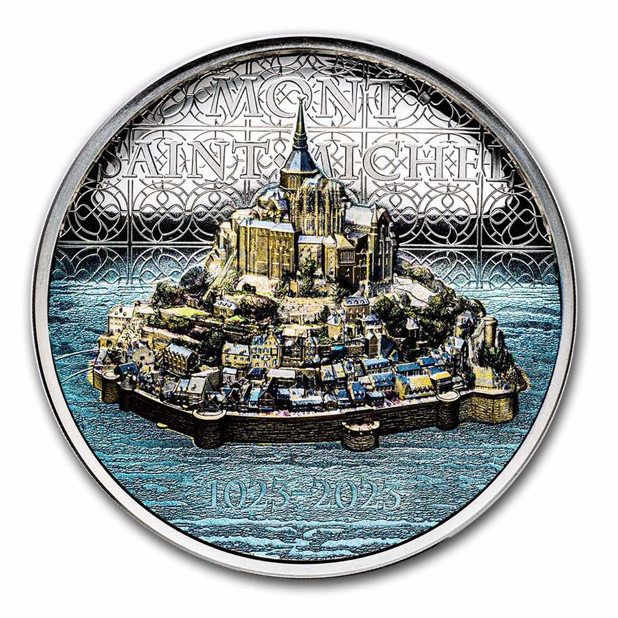 2023 Cook Islands 2 oz Silver Proof Mont Saint-Michel