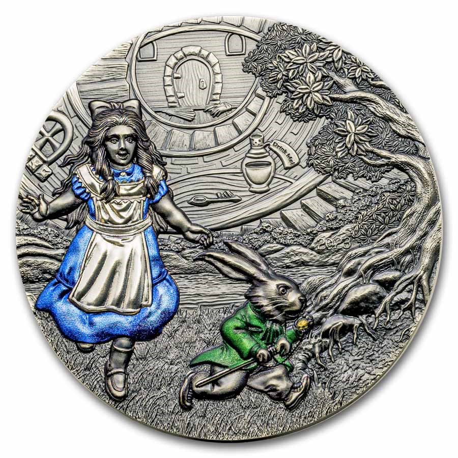 2023 Cook Islands 3 oz Silver Fairy Tales: Alice in Wonderland