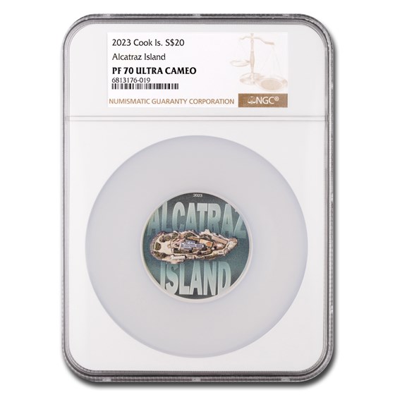 2023 Cook Islands 3 oz Silver Famous Islands: Alcatraz PF-70 NGC