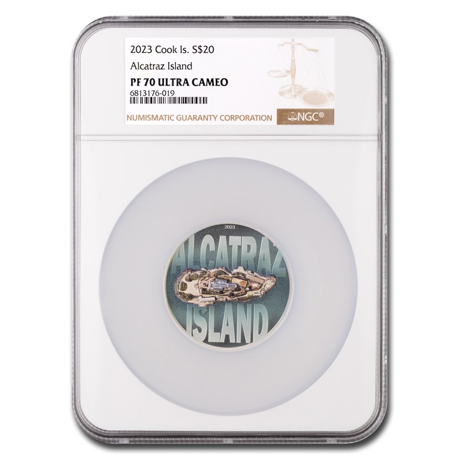 2023 Cook Islands 3 oz Silver Famous Islands: Alcatraz PF-70 NGC