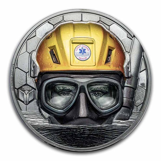2023 Cook Islands 3 oz Silver Real Heroes: Coast Guard 2023 Cook Islands 3 oz Silver Real Heroes: Coast Guard