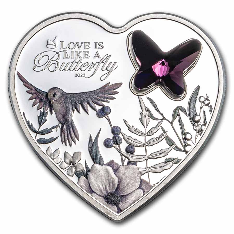Buy 2023 Cook Islands Silver Brilliant Love Heart Shape | APMEX