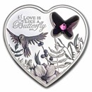 2023 Cook Islands Silver Brilliant Love Heart Shape