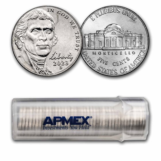 2023-D Jefferson Nickel 40-Coin Roll BU 2023-D Jefferson Nickel 40-Coin Roll BU