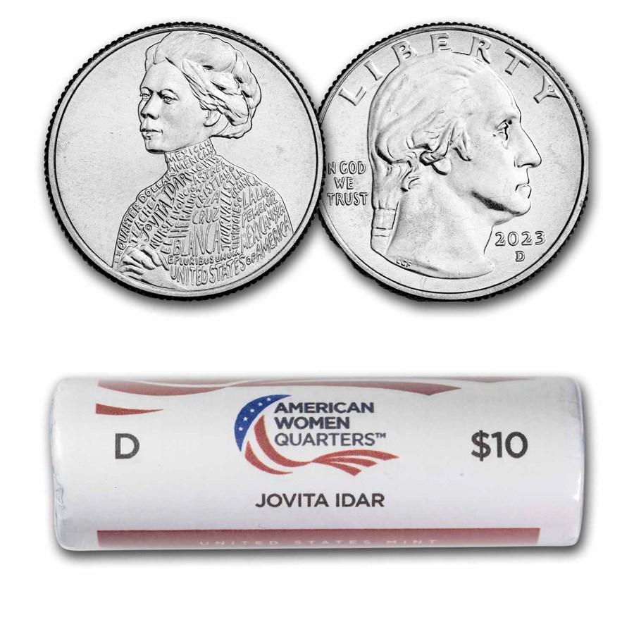 2023-d Jovita Idar American Women Quarter Buy 2023-D Jovita Idar American Women Qtr 40-Coin Roll | APMEX