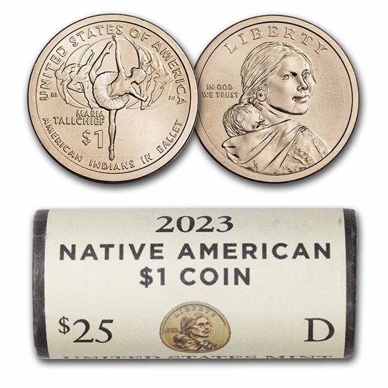 2023-D Native American $1 - Maria Tallchief BU (25-Coin Roll) 2023-D Native American $1 - Maria Tallchief BU (25-Coin Roll)