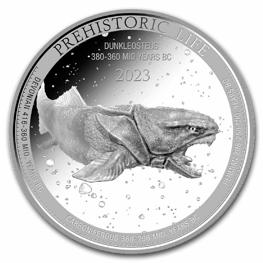 Buy 2023 Democratic Rep. of Congo 1 oz Silver Dunkleosteus